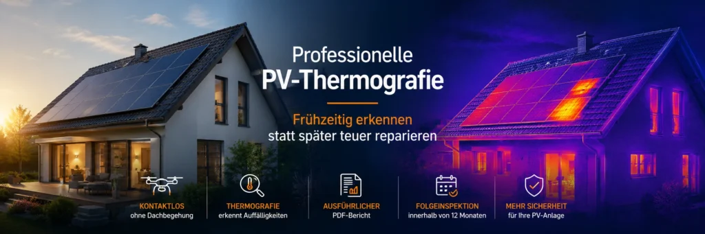 Thermografische PV-Inspektion mit professioneller Drohne zur frühzeitigen Erkennung von Hotspots und Defekten auf Solarmodulen